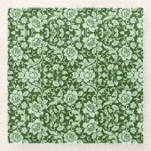 Een antiek bloemendop glazen onderzetter (Voorkant)