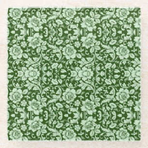 Een antiek bloemendop glazen onderzetter