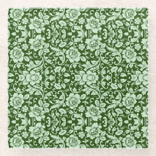 Een antiek bloemendop glazen onderzetter (Voorkant)