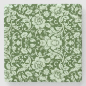 Een antiek bloemendop stenen onderzetter (Voorkant)