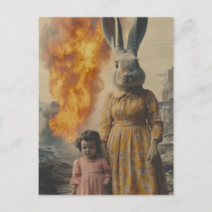 Een apocalyptische paashaas briefkaart