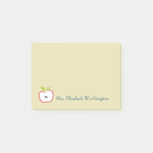 Een appel met rode omtrek en groene bladeren post-it® notes