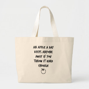 Een appel per dag grote tote bag