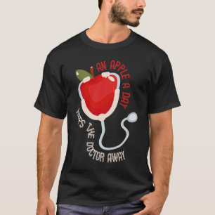 Een appel per dag houdt de dokter weg Gezonde Vega T-shirt