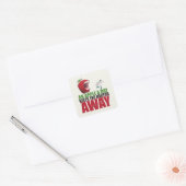 Een appel per dag houdt de dokter weg grappige app vierkante sticker (Envelop)