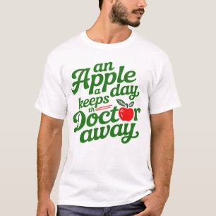 Een appel per dag houdt de dokter weg klassieke qu t-shirt