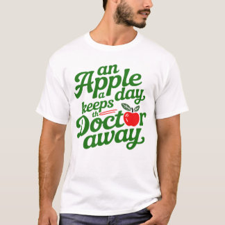 Een appel per dag houdt de dokter weg klassieke qu t-shirt