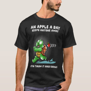 Een appel per dag houdt iedereen weg Nerd Turtle T T-shirt
