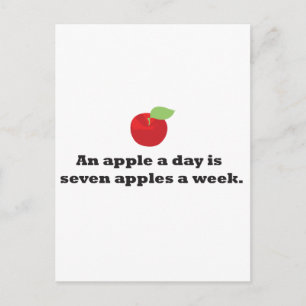 Een appel per dag is 7 appels per week briefkaart