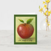 Een Apple A Day grappig Kaart (Gele Bloem)