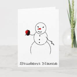 Een Apple voor de leraar van Little Snowman Feestdagen Kaart