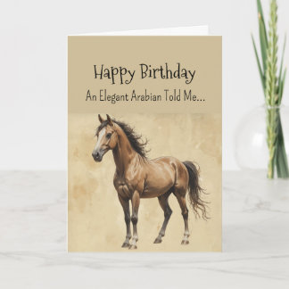Een Arabische paardenpersoonlijkheid Verjaardag Kaart