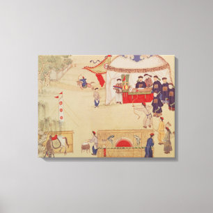 Een archery wedstrijd, eind 18e eeuw canvas afdruk