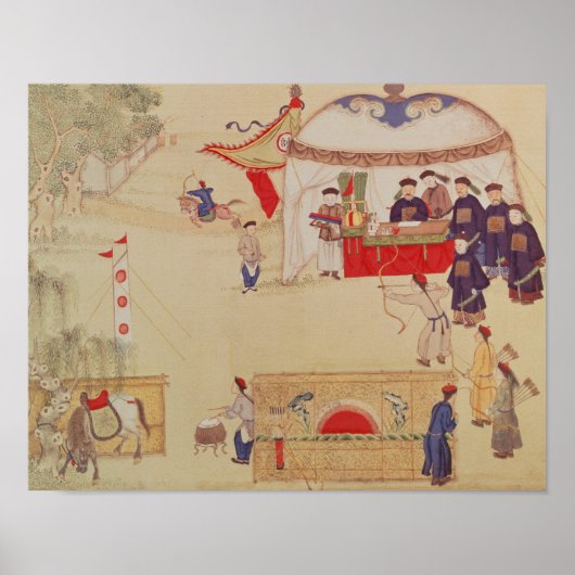 Een archery wedstrijd, eind 18e eeuw poster (Voorkant)