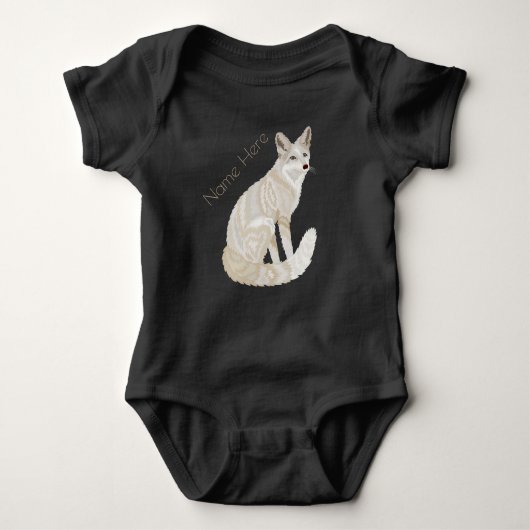 Een Arctic Fox Retro Chic Leuke Dier Theme Mode Romper (Voorkant)