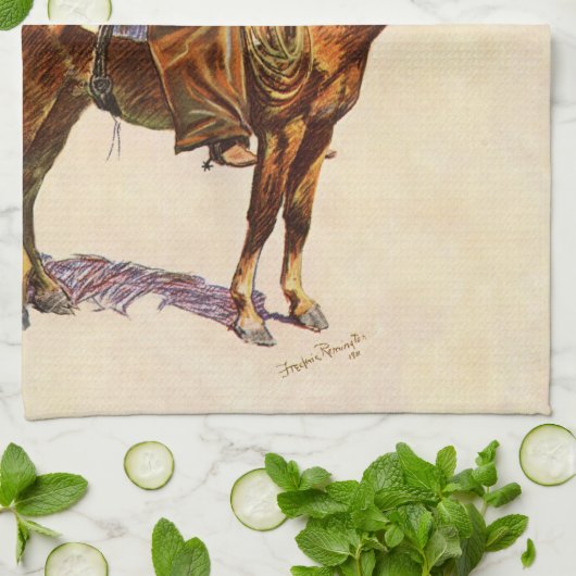 Een Arizona Cowboy van Remington, Western Theedoek (Gevouwen)