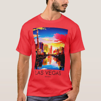 Een Art Travel Print van Las Vegas Nevada US T-shirt