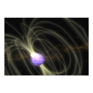 Een artistieke opvatting van de SGR 1806-20 magnet Foto Afdruk