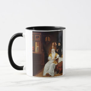 Een arts die een jongedame in een slaapkamer bezoe mok