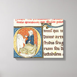 Een arts die een patiënt onderzoekt canvas afdruk