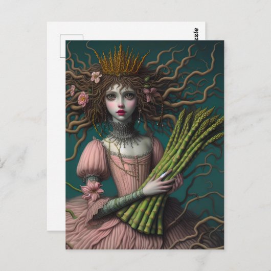 Een aspergefee briefkaart (Voorkant / Achterkant)