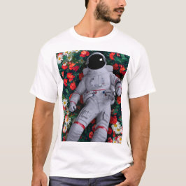 Een astronaut in de Bloemen T-shirt