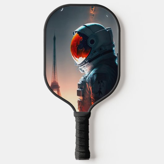 Een astronaut in Parijs Pickleball Paddle (Voorkant)