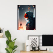 Een astronaut in Parijs Poster (Thuiskantoor)