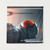 Een astronaut in Parijs Wandkleed (Voorkant (horizontaal))