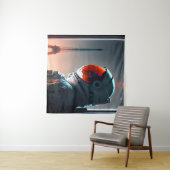 Een astronaut in Parijs Wandkleed (In Situ (horizontaal))