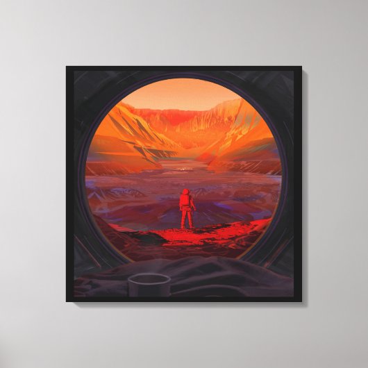 Een astronaut op Mars Canvas Afdruk (Voorkant)