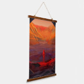 Een astronaut op Mars Hangend Wandkleed (Gebogen)