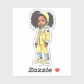 Een astronaut teamlid - Geel Sticker (Vel)