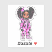 Een astronaut teamlid - roze sticker (Vel)