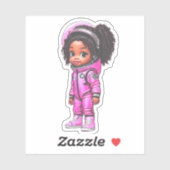 Een astronaut teamlid - roze sticker (Vel)
