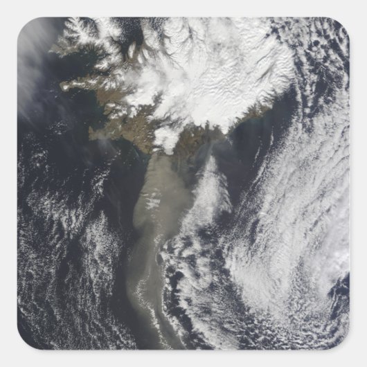 Een aswolk vierkante sticker (Voorkant)