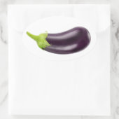 Eén aubergine ovale sticker (Tas)