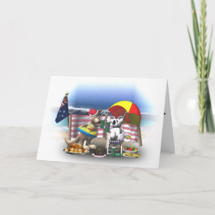 Een Australisch kerststrand Feestdagen Kaart