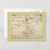 Een Authentic 1690 Pirate Map Briefkaart (Voorkant / Achterkant)