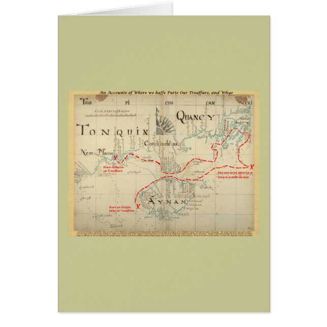 Een Authentic 1690 Pirate Map (met versieringen) (Voorkant)