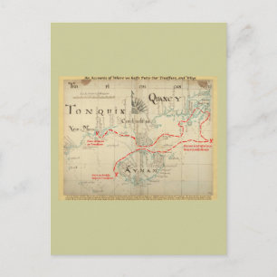 Een Authentic 1690 Pirate Map (met versieringen) Briefkaart