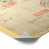 Een Authentic 1690 Pirate Map (met versieringen) Poster (Hoek)