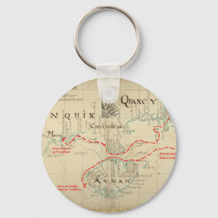 Een Authentic 1690 Pirate Map (met versieringen) Sleutelhanger