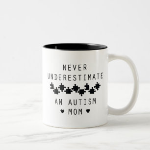 Een autisme moeder nooit onderschatten tweekleurige koffiemok