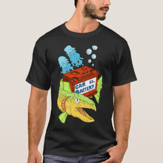 Een autobatterij in de oceaan gooien. t-shirt