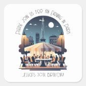 Een avond in Parijs Vierkante Sticker (Voorkant)