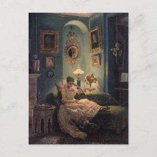 Een avond thuis briefkaart