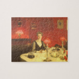 Een avondeettafel van John Singer Sargent Legpuzzel