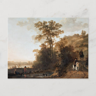 Een avondrit langs een rivier Aelbert Cuyp Briefkaart
