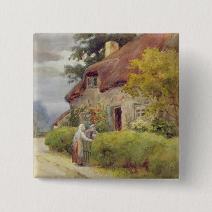 Een avondroddel vierkante button 5,1 cm